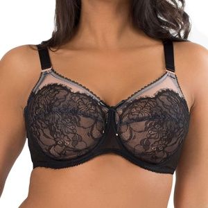 Smart & Sexy Women's Plus Size Lace & Mesh Underwire Bra,Size 34DD